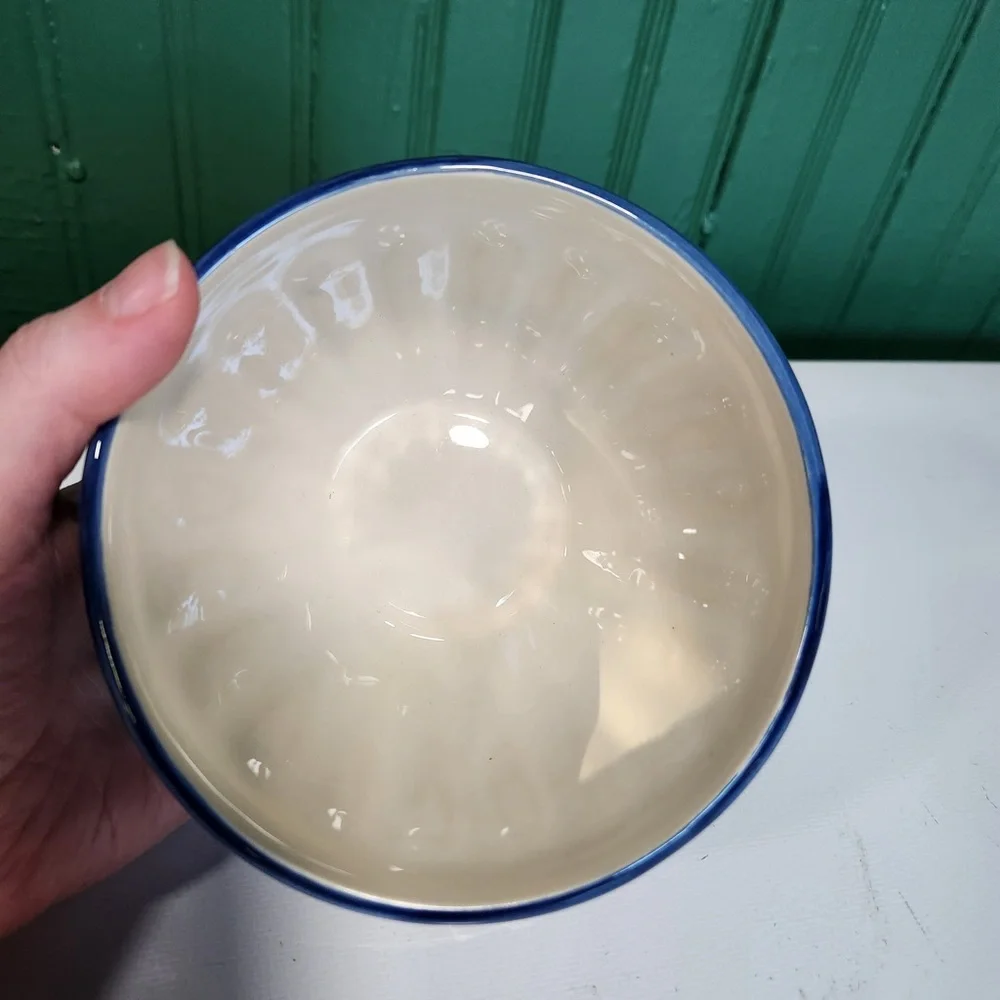 Pier 1 Imports Blue and Green Scalloped Sauce Bowls